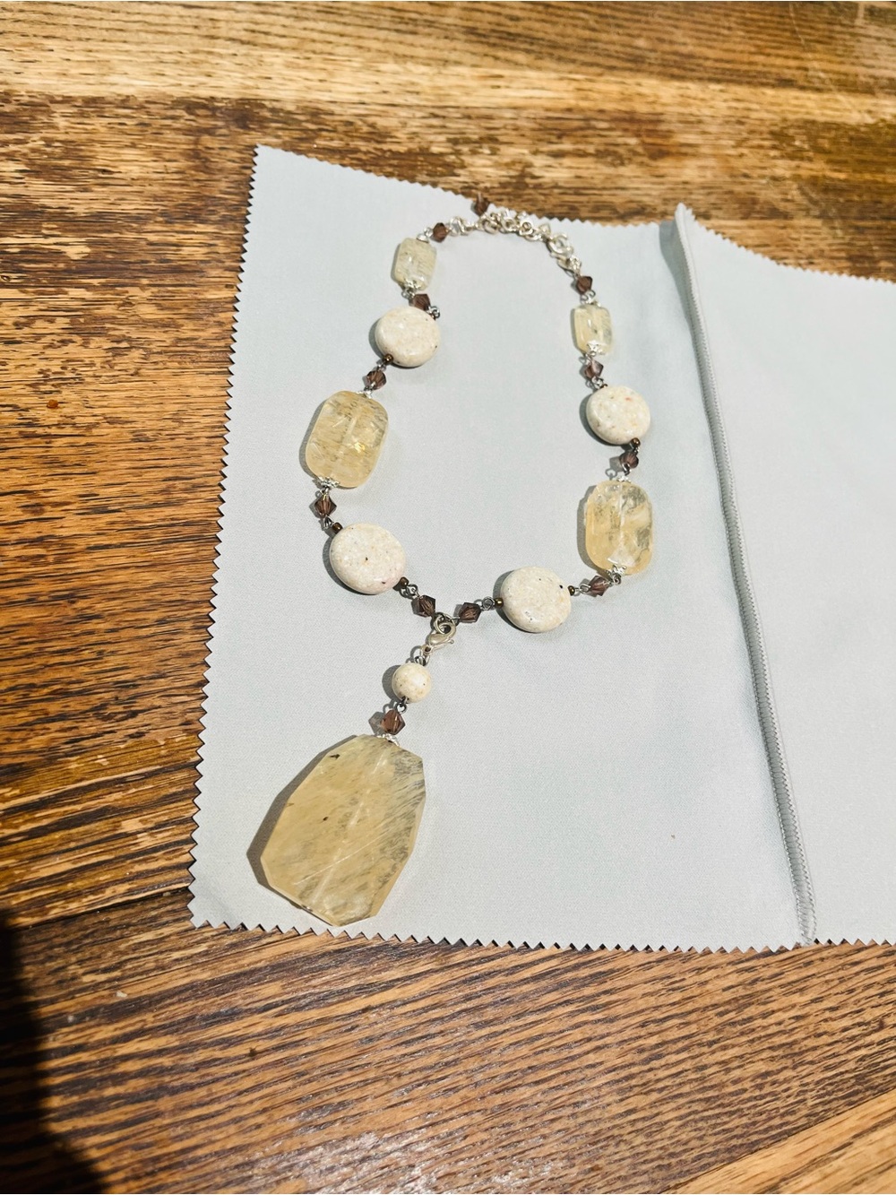 Retired Premier Designs Cream Quartz Crystal Pendant Necklace - Women Jewelry